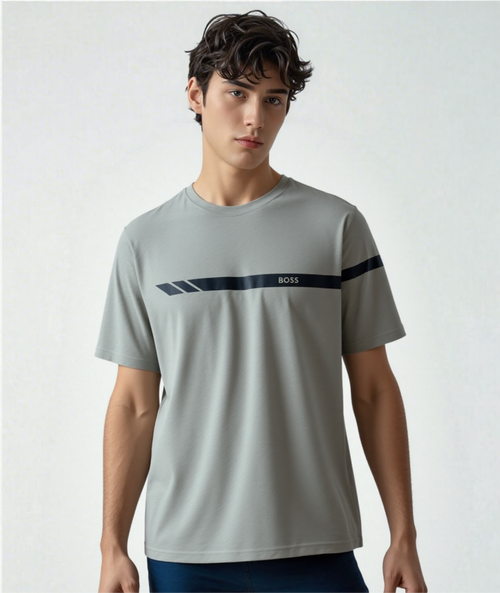 BOSS T-SHIRT WITH RUBBER-PRINT LOGO - SLIM FIT Size Image