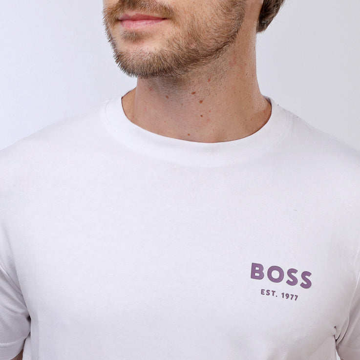 BOSS T-SHIRT WITH RUBBER-PRINT LOGO - SLIM FIT