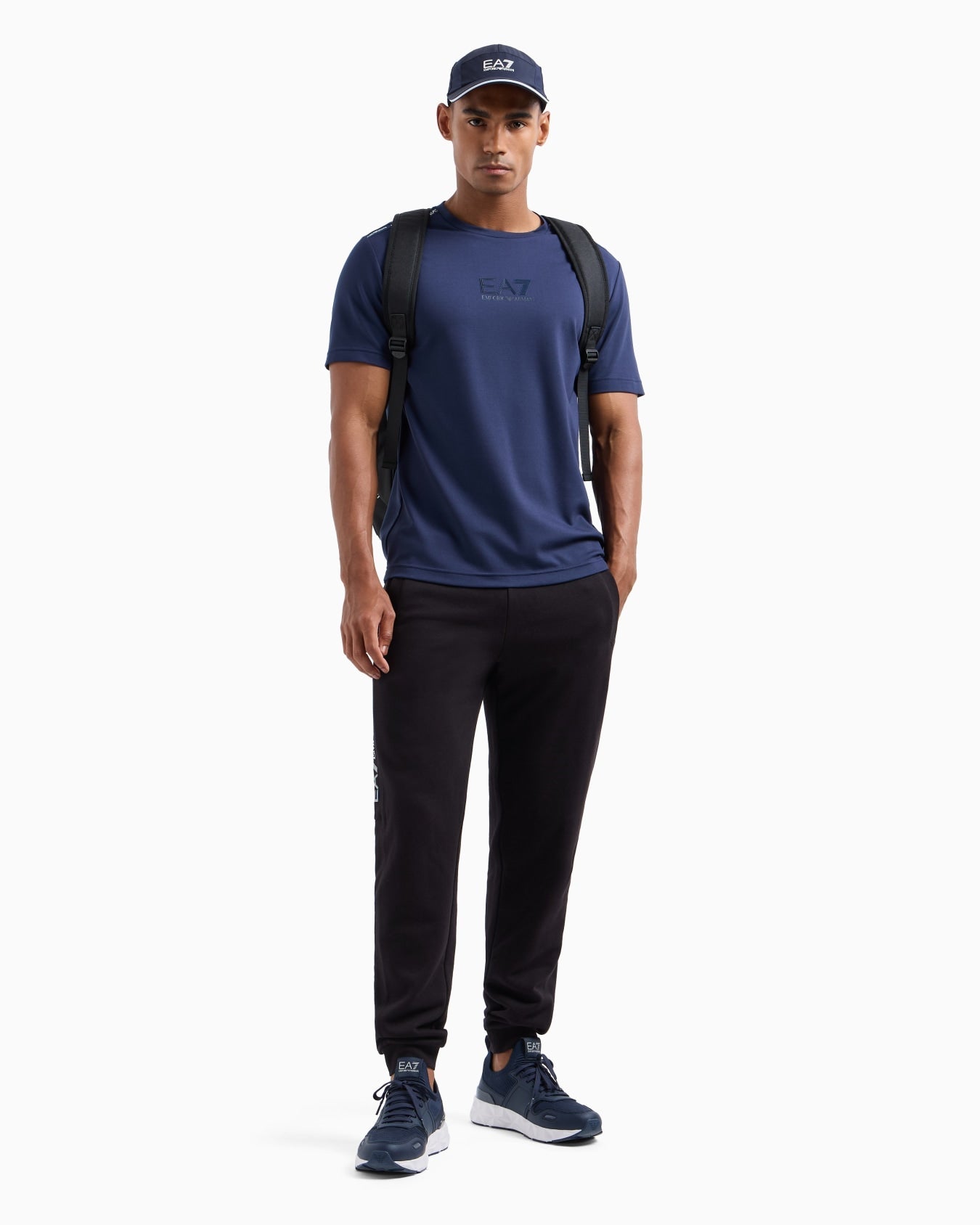Armani Exchange LOGO SERIES CREW-NECK T-SHIRT IN A STRETCH BLEND