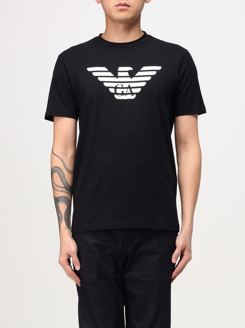 GIORGIO ARMANI Crew-Neck T-Shirt with Rubber print Logo - slim fit Size Image