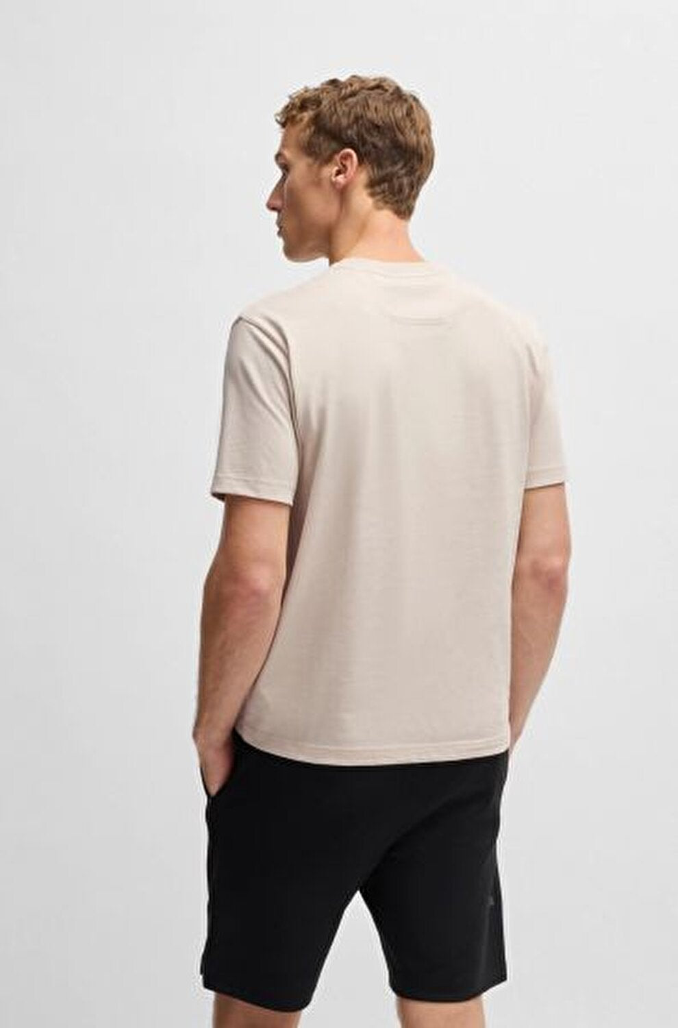 BOSS T-SHIRT WITH RUBBER PRINT LOGO - SLIM FIT