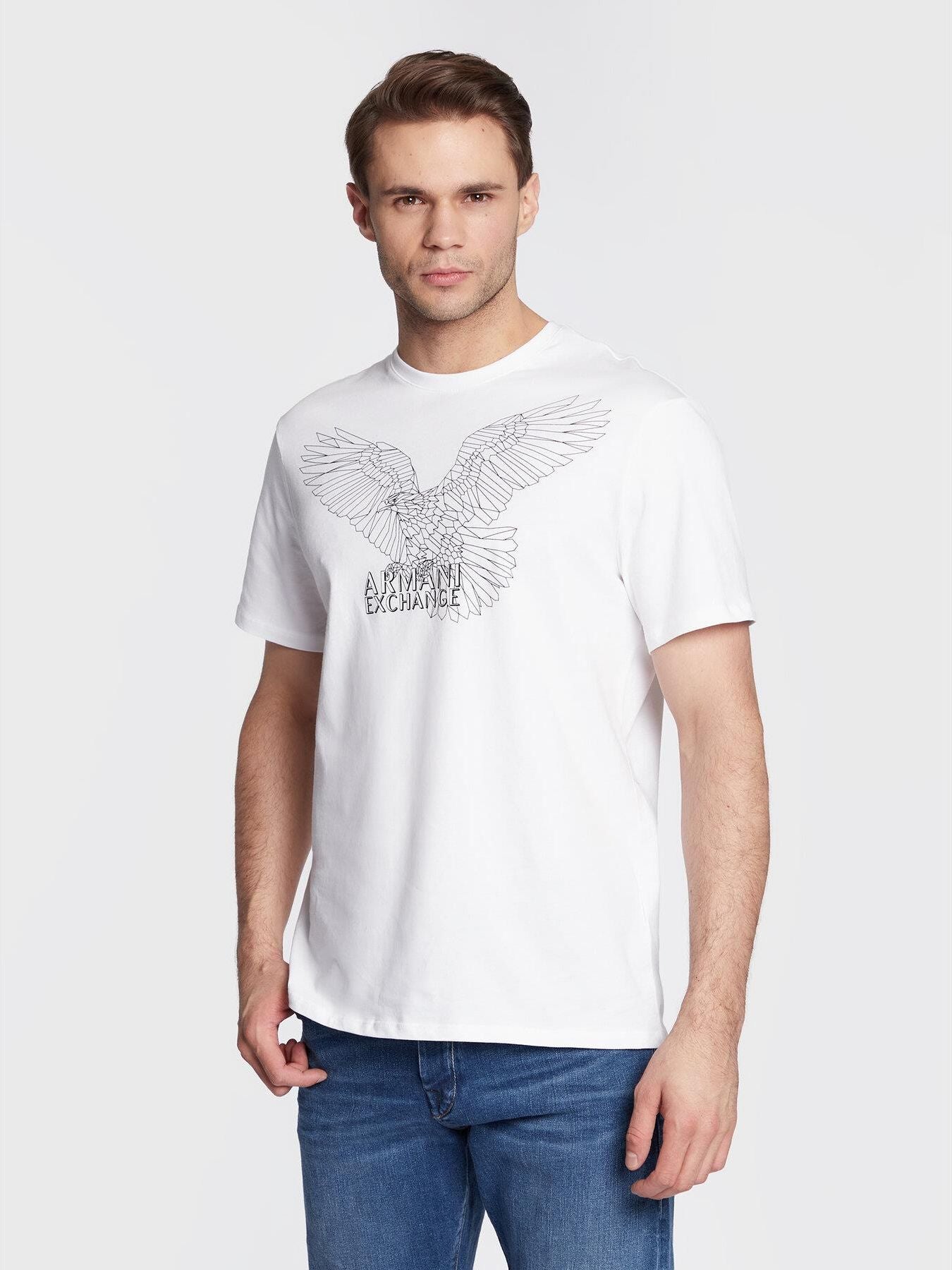 Armani Exchange Crew-Neck T-Shirt with Chamoi print Logo - Regular Fit