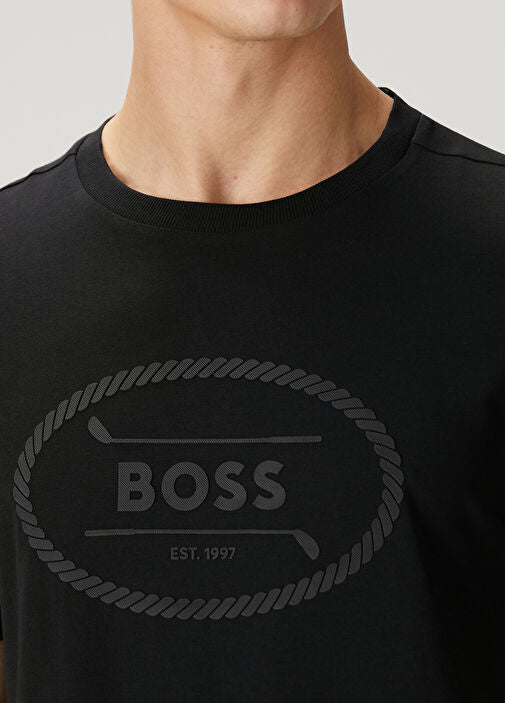 BOSS T-SHIRT WITH RUBBER PRINT LOGO - SLIM FIT