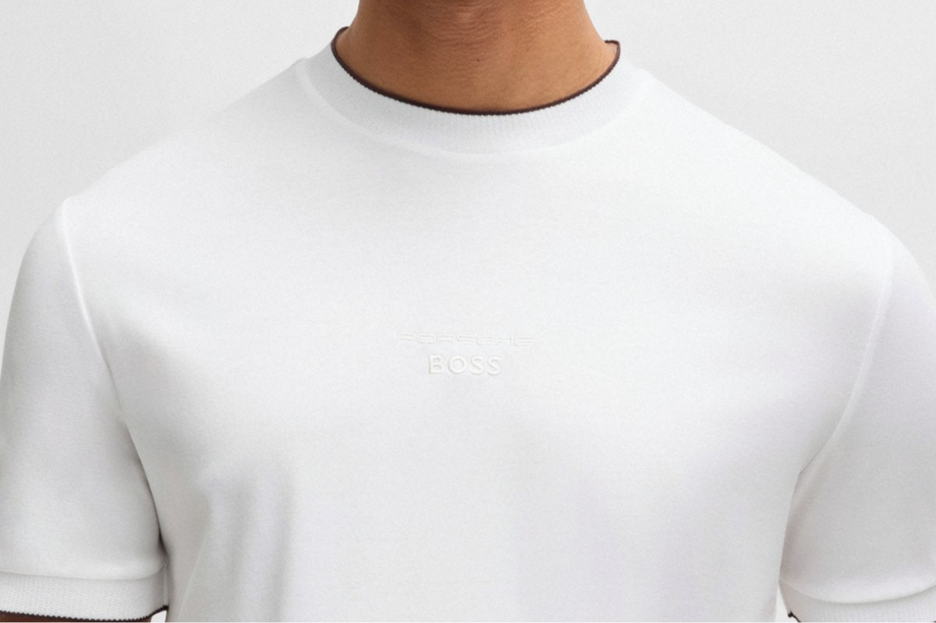 PORSCHE X BOSS SLIM FIT T-SHIRT WITH SPECIAL BRANDING