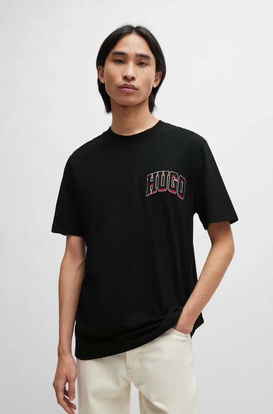 HUGO T-SHIRT WITH PRINT LOGO - SLIM FIT