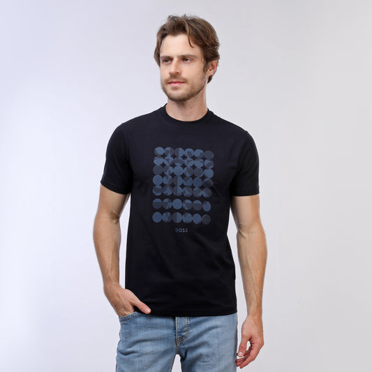 BOSS T-SHIRT WITH RUBBER PRINT LOGO - SLIM FIT