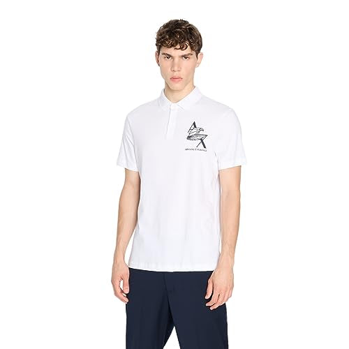 Armani Exchange Crew-Neck Polo With Chamoi Print Logo - Regular Fit