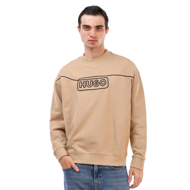Hugo Blue Line Sweater With Contrast Logo