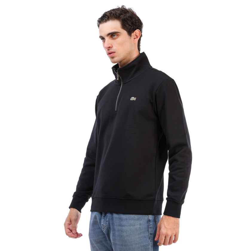 Lacoste High Neck Zipped Fleece Sweatshirt