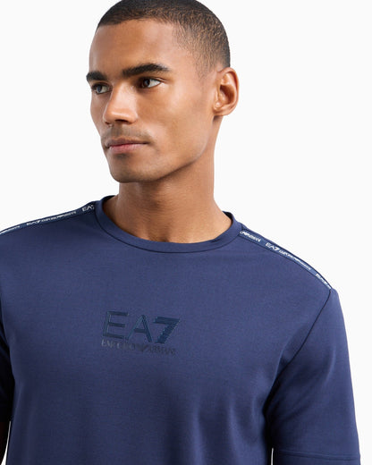 Armani Exchange LOGO SERIES CREW-NECK T-SHIRT IN A STRETCH BLEND