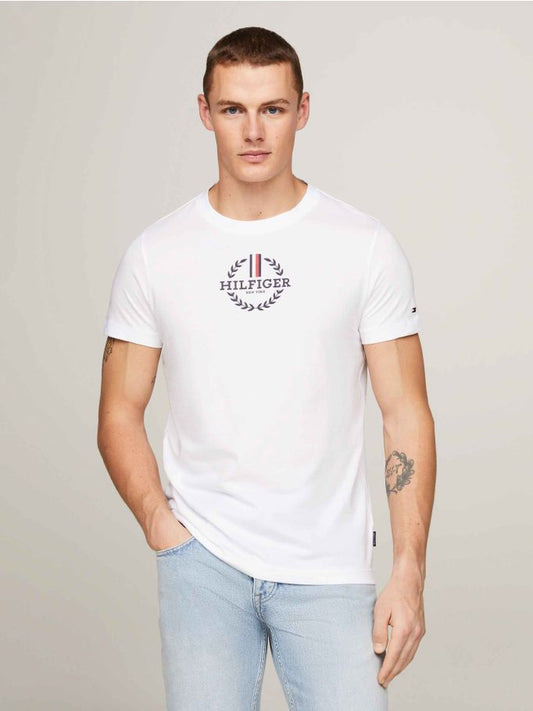 TOMMY HILFIGER T-SHIRT WITH RUBBER PRINT LOGO - SLIM FIT