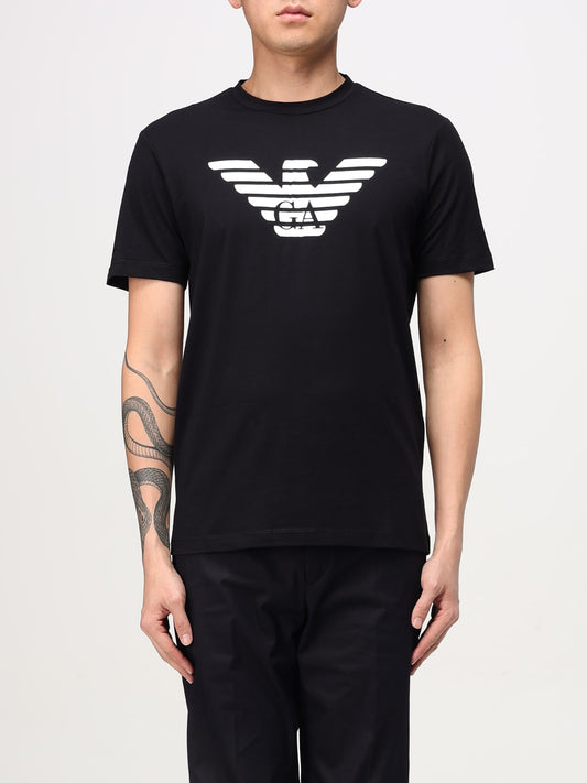 GIORGIO ARMANI Crew-Neck T-Shirt with Rubber print Logo - slim fit