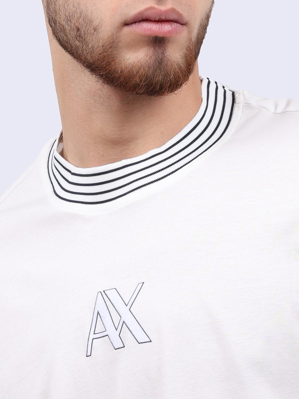ARMANI EXCHANGE Crew-Neck T-Shirt with Chamoi print Logo - Regular Fit