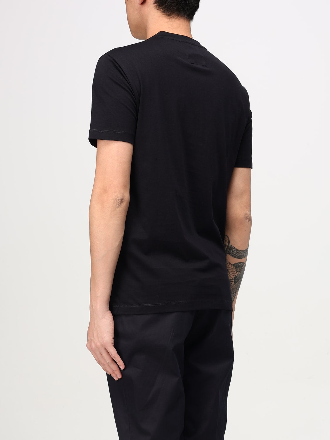 GIORGIO ARMANI Crew-Neck T-Shirt with Rubber print Logo - slim fit
