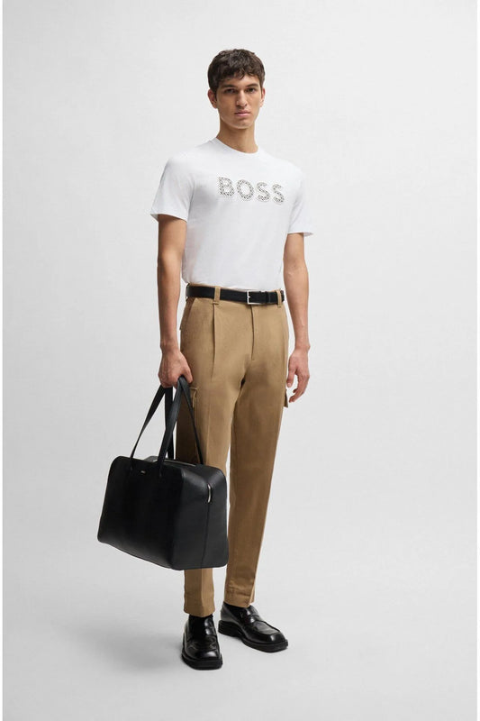BOSS T-SHIRT WITH RUBBER PRINT LOGO - SLIM FIT
