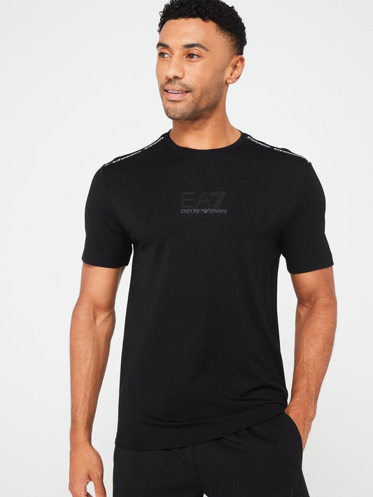 Armani Exchange LOGO SERIES CREW-NECK T-SHIRT IN A STRETCH BLEND