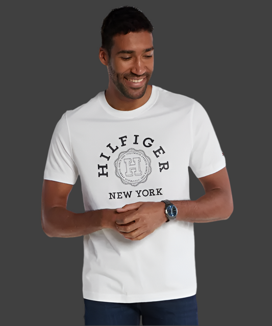 TOMMY HILFIGER T-Shirt mit Label-Print in marine