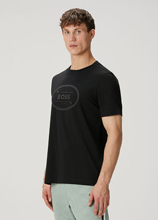 BOSS T-SHIRT WITH RUBBER PRINT LOGO - SLIM FIT