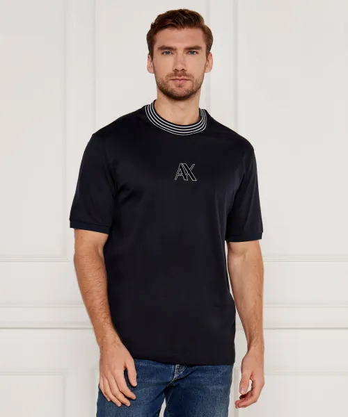ARMANI EXCHANGE Crew-Neck T-Shirt with Chamoi print Logo - Regular Fit