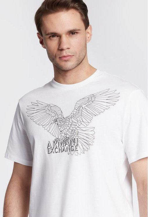 Armani Exchange Crew-Neck T-Shirt with Chamoi print Logo - Regular Fit