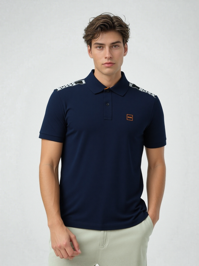 BOSS POLO SHIRT WITH RUBBER-PRINT LOGO - Slim Fit