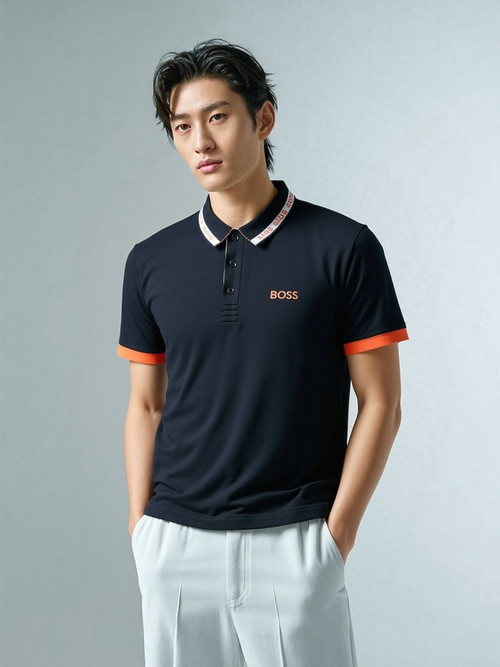 BOSS POLO SHIRT WITH Embroidered -PRINT LOGO - Slim Fit Size Image