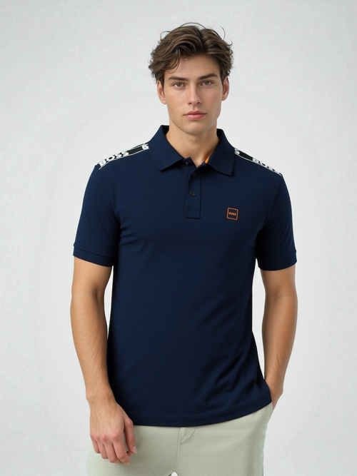BOSS POLO SHIRT WITH RUBBER-PRINT LOGO - Slim Fit Size Image
