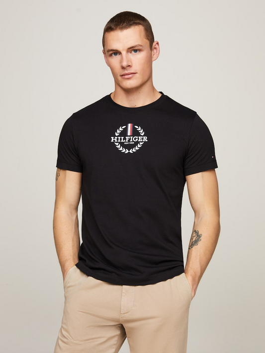 TOMMY HILFIGER T-SHIRT WITH RUBBER PRINT LOGO - SLIM FIT