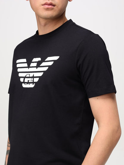 GIORGIO ARMANI Crew-Neck T-Shirt with Rubber print Logo - slim fit