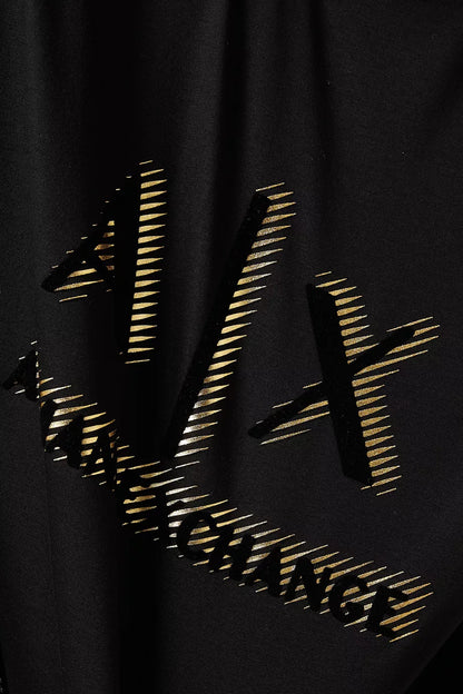 Armani Exchange Black & Gold Black Regular Fit Jersey T-Shirt