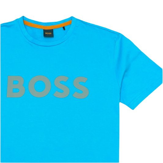 BOSS T-SHIRT WITH RUBBER-PRINT LOGO - SLIM FIT