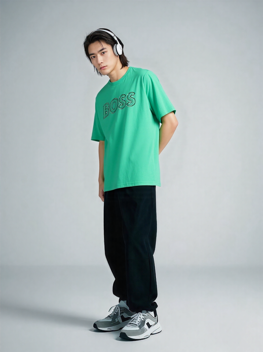 BOSS T-SHIRT WITH RUBBER-PRINT LOGO - SLIM FIT