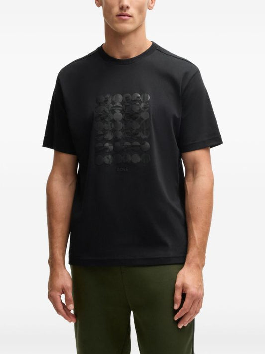 BOSS T-SHIRT WITH RUBBER PRINT LOGO - SLIM FIT