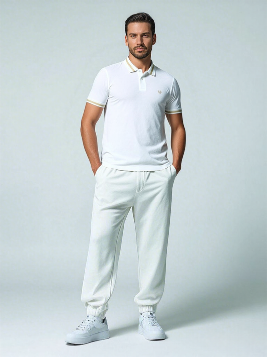 The Fred Perry polo shirt White WITH Embroidered LOGO - Slim Fit
