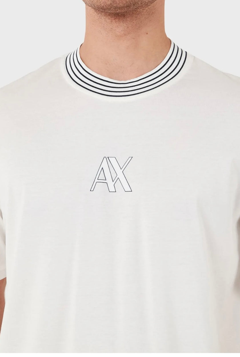 ARMANI EXCHANGE Crew-Neck T-Shirt with Chamoi print Logo - Regular Fit