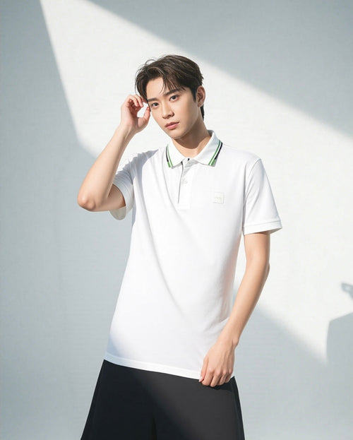 BOSS POLO SHIRT WITH RUBBER-PRINT LOGO - Slim Fit Size Image