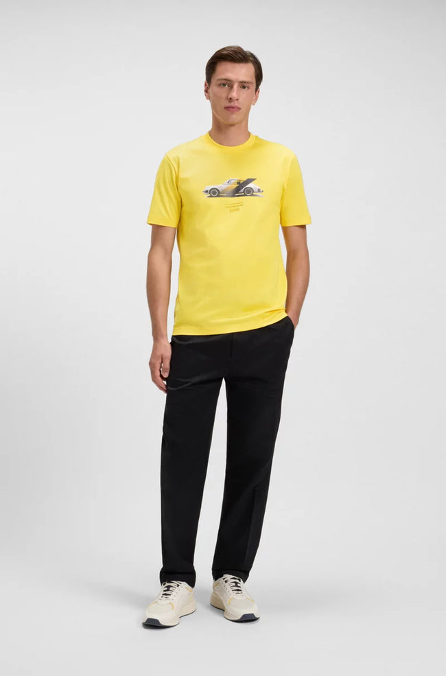 PORSCHE X BOSS MERCERIZED-COTTON T-SHIRT WITH COLLABORATIVE BRANDING