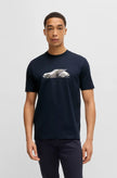 PORSCHE X BOSS MERCERIZED-COTTON T-SHIRT WITH COLLABORATIVE BRANDING