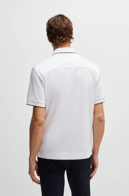 PORSCHE X BOSS MERCERIZED-COTTON POLO SHIRT WITH LOGO DETAIL - Slim Fit
