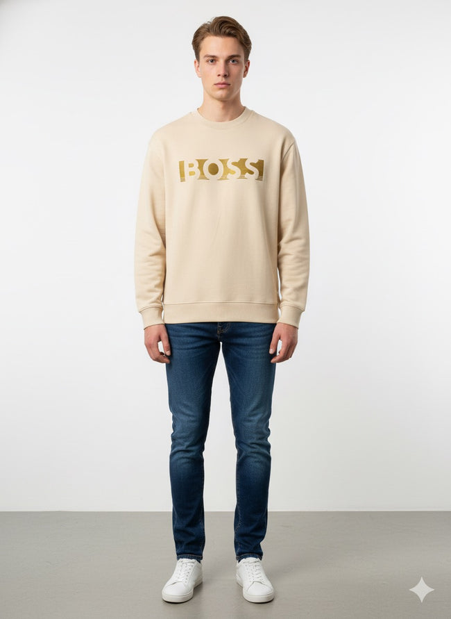 Hugo Red Line Sweater With Contrast Logo