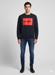 Hugo Red Line Sweater With Printed Logo