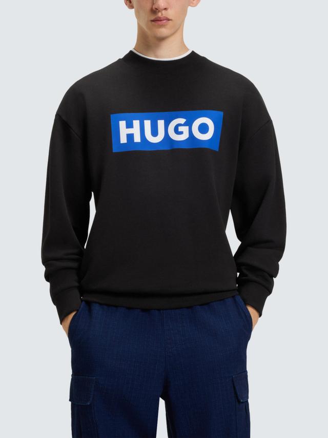 Hugo Blue Line Sweater With Printed Logo