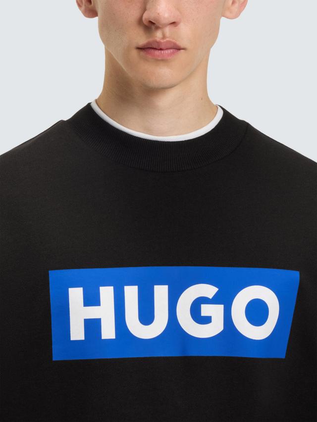 Hugo Blue Line Sweater With Printed Logo
