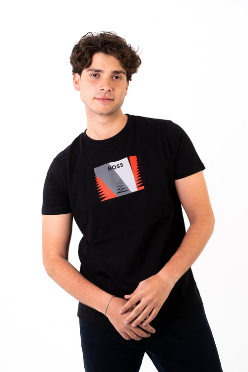 BOSS T-SHIRT WITH RUBBER PRINT LOGO - SLIM FIT Size Image