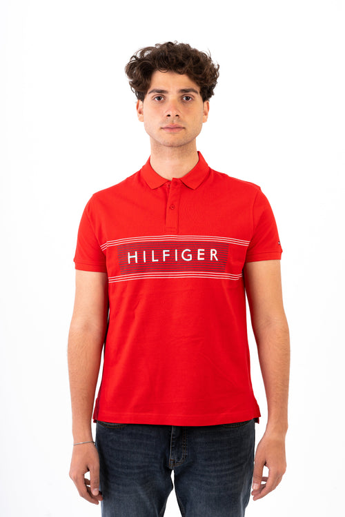 TOMMY HILFIGER Autograph Flag Polo Shirt - Regular Fit Size Image