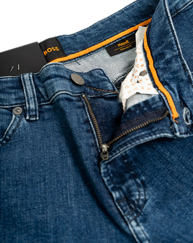 BOSS JEANS Soft Motion From Cotton Premium With LOGO - Slim Fit